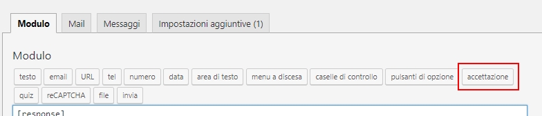 Contact Form 7 Accettazione