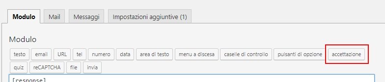 Contact Form 7 Accettazione